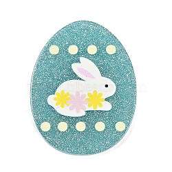 Easter Theme Acrylic Pendants , Egg, 42.5x32.5x2.5mm, Hole: 1.8mm(OACR-Q100-10A)