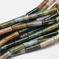 Column Natural Indian Agate Bead Strands, 13~14x4mm, Hole: 1.2mm, about 29pcs/strand, 15.3 inch(X-G-M258-04)