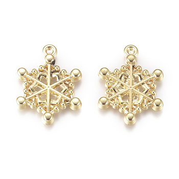 Alloy Pendants, Snowflake, for Christmas, Golden, 20x15.5x2mm, Hole: 1.2mm