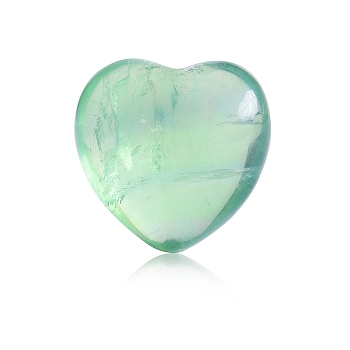 Natural Fluorite Healing Stones, Heart Love Stones, Pocket Palm Stones for Reiki Ealancing, Heart, 15x15x10mm