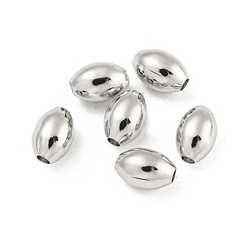 Brass Beads, Barrel, Real Platinum Plated, 6x4mm, Hole: 1.2mm