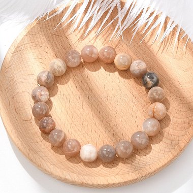 Bracelets stretch sunstone naturelle(X-BJEW-E373-10mm-04)-1