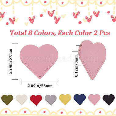 16Pcs 8 Colors PU Leather Bookmarks(AJEW-GF0007-08)-2