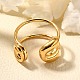 304 Stainless Steel Open Cuff Rings for Women(RJEW-A054-01G)-1