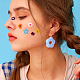 6 Pairs 6 Colors Cute Acrylic Flower Dangle Hoop Earrings(EJEW-AN0003-47)-5