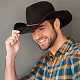 ceinture de chapeau de cowboy du sud-ouest tressée en simili cuir(DIY-WH0449-01)-4
