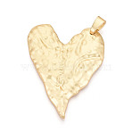 Rack Plating Alloy Big Pendants, Heart, Cadmium Free & Lead Free, Matte Gold Color, 78.5x60x4.5mm, Hole: 11.5x5mm(PALLOY-N179-52MG)