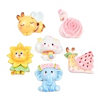 Animal Opaque Resin Cabochons, Mixed Shapes, Mixed Color, 21.5~28.5x23.5~27x9~10.5mm(RESI-B043-01)