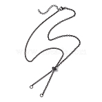 304 Stainless Steel Cable Chain & Curb Chain Slider Necklace Making, Black, 19.96 inch(50.7cm)(AJEW-JB01534)