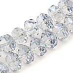 Transparent Electroplate Glass Beads Strands, Pearl Luster Plated, Faceted, Rondelle, Light Steel Blue, 10x6mm, Hole: 1.2mm, about 60pcs/strand, 19.69''(50cm)(X-EGLA-P062-01A-PL01)