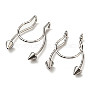 304 Stainless Steel Body Jewelry, Nose Studs, Clip on Nose Rings, Arrow, Stainless Steel Color, 17.5x12.5mm(AJEW-E054-01P)