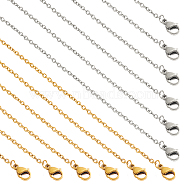 20Pcs 2 Colors 304 Stainless Steel Cable Chain Necklaces Set, for Beadable Necklace Making , Golden & Stainless Steel Color, 23.6 inch(60cm), 10Pcs/color(MAK-NB0001-28)