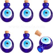 Handmade Lampwork Perfume Bottle Pendants, Essential Oil Bottle, Evil Eye, Mixed Color, 29.5~30mm, Hole: 5~5.5mm, Bottle Capacity: 0.5~1ml(0.017~0.03 fl. oz), 6pcs/bag(LAMP-NB0001-20)