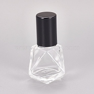 8ml Refillable Glass Empty Roller Ball Bottle, with PP Plastic Caps, for Perfume, Essential Oil, Black, 5.2x3.65x3.75cm, Capacity: about 8ml(0.27 fl. oz)(MRMJ-WH0059-74)