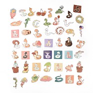 50Pcs 50 Styles PVC Plastic Cartoon Stickers Sets, Waterproof Adhesive Decals for DIY Scrapbooking, Photo Album Decoration, Snake Pattern, 32~71x36~70.5x0.1mm, 1pc/style(STIC-P004-35)