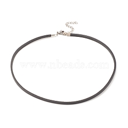 DIY Leather Choker Cord Necklace Making, with 304 Stainless Steel Chain Extender, Black, 13.78 inch(35cm), 0.3cm(NJEW-JN03822)
