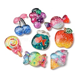 Opaque Resin Decoden Cabochons, Mixed Color, Mixed Shape, Food, 19~34x21~30x7mm(RESI-S07-11)