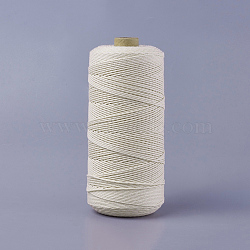 Macrame Cotton Cord, Twisted Cotton Rope, for Wall Hanging, Crafts, Gift Wrapping, Antique White, 1mm, about 546.8 yards(500m)/roll(OCOR-WH0030-02A)