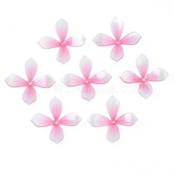 Plastic Beads, Flower, Pearl Pink, 22x22x4.5~5.5mm, Hole: 1.4mm(KY-N015-62)