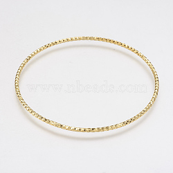 Brass Buddhist Bangles, Textured Bangles, Golden, 2-3/8 inch(62mm)(BJEW-F299-05G)