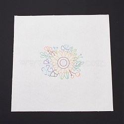 DIY Embroidery Fabric with Eliminable Pattern, Embroidery Cloth, Square, Flower Pattern, 28x27.6x0.05cm(DIY-P032-C07)