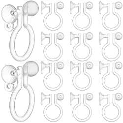 200Pcs Plastic Clip-on Earring Findings, with Loop, Earring Settings for Rhinestone, for Non-Pierced Ears, Clear, 11x9x3.5mm, Hole: 0.5mm, Fit For 3mm Rhinestone(FIND-SP0001-04)