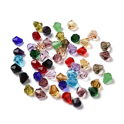 Glass Imitation Austrian Crystal Beads, Faceted, Diamond, Mixed Color, 10x9mm, Hole: 1mm(GLAA-H024-13D)