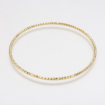 Brass Buddhist Bangles, Textured Bangles, Golden, 2-3/8 inch(62mm)