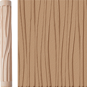 Wood Embossing Rod, Clay Modeling Pattern Roller, Texture Rolling Pins, Column, Stripe, 15.1x2.05cm, Inner Diameter: 1.25x1.5cm