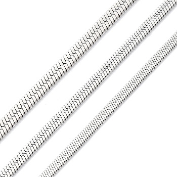 304 Stainless Steel Snake Chains, Soldered, Stainless Steel Color, 2x0.5mm