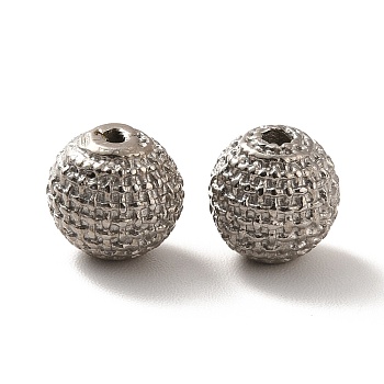 316 Surgical Stainless Steel Beads, Round, Antique Silver, 7.5mm, Hole: 1.4mm