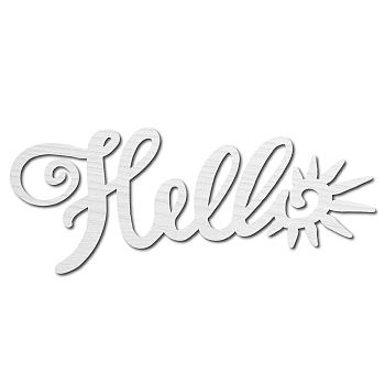 Laser Cut Basswood Wall Sculpture, for Home Decoration Kitchen Supplies, Word Hello, White, 120x300x5mm