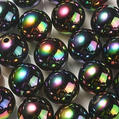 UV Plating Rainbow Iridescent Acrylic Beads(X-PACR-E001-04B)-2