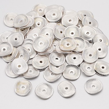 15mm Flat Round Alloy Beads