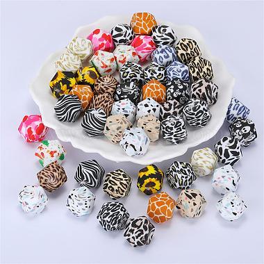 Colorful Pattern Printed Silicone Beads(SI-JX0022A-09)-5