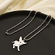 201 Stainless Steel Laser Cut Puppy Dog Pendant Box Chain Necklaces for Women Men(NJEW-Q004-01P)-2