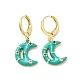 Crescent Moon Real 18K Gold Plated Brass Dangle Leverback Earrings(EJEW-L268-031G-04)-1