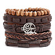 5Pcs 5 Style PU Leather Cord Bracelets Set(PW-WG34135-02)-1