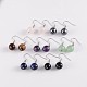 Round 304 Stainless Steel Natural Mixed Stone Dangle Earrings(EJEW-JE01973)-1