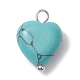 Natural & Synthetic Mixeed Gemstone Heart Charms(PALLOY-JF02493-02)-3
