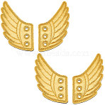 Cloth with Felt Shoe Decorations, Shoe DIY Accessories, Wing, Gold, 11x7cm(DIY-WH0214-39C)