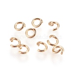 304 Stainless Steel Open Jump Rings, Round, Long-Lasting Plated, Golden, 20 Gauge, 4x0.8mm, Inner Diameter: 2.5mm, about 1000pcs/bag(STAS-P212-19G-04)