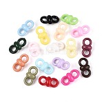 UV Plating Opaque Acrylic Links/Connector Charms, Bowknot, Mixed Color, 16x8x6mm, Hole: 3.8mm(SACR-T017-66M)