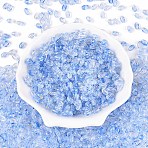 Baking Paint Transparent Glass Beads, Rice, Cornflower Blue, 7x4~4.5mm, Hole: 1mm, about 2812pcs/pound(DGLA-T004-06K)