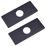 304 Stainless Steel Sink Hole Covers, Deck Plate for Bathroom Vanity Sink, 3-to-1 Kitch Faucet Escutcheon Plate, Rectangle, Electrophoresis Black, 66x160x6mm, Hole: 34.5mm(AJEW-WH0043-53EB)