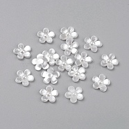 Scrapbooking Flower Acrylic Pearl Cabochons Flat Back Embellishments for Jewelry, Dyed, White, 11x2mm(X-MACR-F028-22)