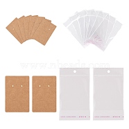200Pcs 2 Style Cardboard Display Cards and OPP Cellophane Bags, for Necklace and Earring, BurlyWood, 8x6cm, 100pcs/style(CDIS-LS0001-05B)