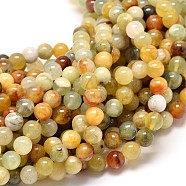 Natural Xiuyan Jade Round Bead Strands, 8mm, Hole: 1mm, about 48pcs/strand, 15.7 inch(X-G-P075-39-8mm)