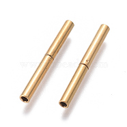 304 Stainless Steel Bayonet Clasps, Ion Plating (IP), Column, Golden, 20x2mm, Hole: 1mm(STAS-L134-03G)