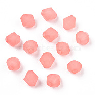 Frosted Acrylic Beads, Faceted, Cone, Light Coral, 6x5.5mm, Hole: 1.5mm, about 6770pcs/500g(MACR-S373-61K-03)